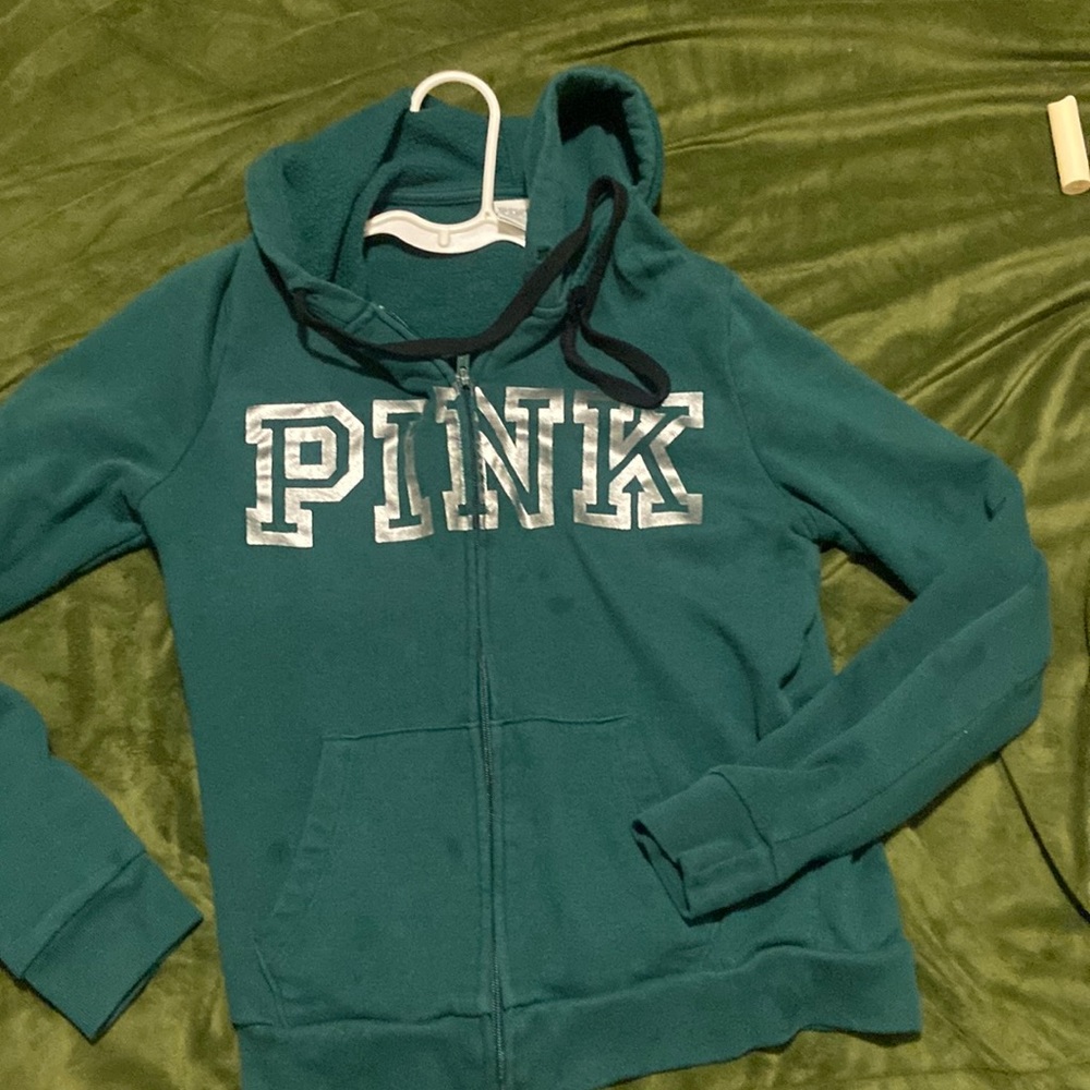 Green pink hoodie